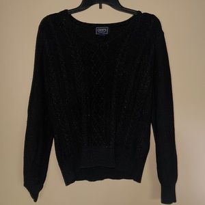 Chaps Classic Black V-Neck Sweater Size Medium